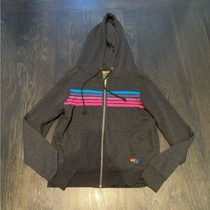 Aviator Nation Neon Stripped Set - Woman’s Size S Zip Up, Size XS Sweatpants